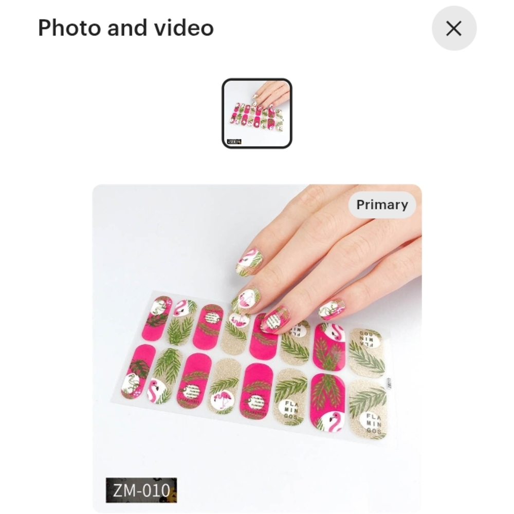 Flamingo Nail Wraps - Pink and Green